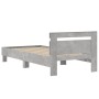 Cama con cabecero madera de ingeniería gris hormigón 75x190 cm de , Camas y somieres - Ref: Foro24-838571, Precio: 68,70 €, D...