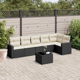 7-piece garden dining set and black synthetic rattan cushions by , Garden sets - Ref: Foro24-3218986, Price: 473,12 €, Discou...