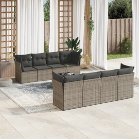 9-teiliges Gartenmöbel-Set und graue synthetische Rattankissen von , Gartensets - Ref: Foro24-3217310, Preis: 615,31 €, Rabat...