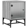 Mesitas noche con puertas vidrio 2 uds gris Sonoma 35x37x50 cm de , Mesitas de noche - Ref: Foro24-836529, Precio: 68,33 €, D...