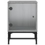 Mesitas noche con puertas vidrio 2 uds gris Sonoma 35x37x50 cm de , Mesitas de noche - Ref: Foro24-836529, Precio: 68,33 €, D...