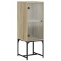 Armario auxiliar con puerta de vidrio roble Sonoma 35x37x100 cm de , Aparadores - Ref: Foro24-836555, Precio: 49,32 €, Descue...