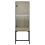 Armario auxiliar con puerta de vidrio roble Sonoma 35x37x100 cm de , Aparadores - Ref: Foro24-836555, Precio: 49,32 €, Descue...