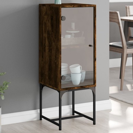 Auxiliary cabinet with smoked oak glass door 35x37x100cm by , Sideboards - Ref: Foro24-836557, Price: 49,40 €, Discount: %