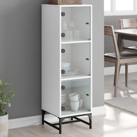 Sideboard with white glass doors 35x37x120 cm by , Sideboards - Ref: Foro24-836560, Price: 66,83 €, Discount: %