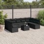 Garden sofa set 10 pieces with black synthetic rattan cushions by , Garden sets - Ref: Foro24-3249914, Price: 616,45 €, Disco...