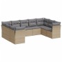 9-teiliges Gartensofa-Set mit beigen synthetischen Rattankissen von , Gartensets - Ref: Foro24-3249968, Preis: 607,99 €, Raba...