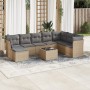 9-teiliges Gartensofa-Set mit beigen synthetischen Rattankissen von , Gartensets - Ref: Foro24-3249898, Preis: 644,75 €, Raba...