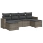 6-teiliges Gartenmöbel-Set und graue synthetische Rattankissen von , Modulare Sofas für den Außenbereich - Ref: Foro24-325165...