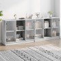 Estantería con puertas madera gris Sonoma 204x37x75 cm de , Librerías y estanterías - Ref: Foro24-3206536, Precio: 203,24 €, ...