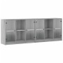 Estantería con puertas madera gris Sonoma 204x37x75 cm de , Librerías y estanterías - Ref: Foro24-3206536, Precio: 203,24 €, ...