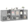 Estantería con puertas madera de ingeniería gris 204x37x75 cm de , Librerías y estanterías - Ref: Foro24-3206534, Precio: 190...