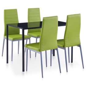 Green 5-piece dining table and chairs set by vidaXL, Furniture sets for kitchens and dining rooms - Ref: Foro24-281705, Price...