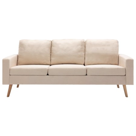 Set of 3-piece cream-colored fabric sofas by , Sofas - Ref: Foro24-3056647, Price: 810,83 €, Discount: %