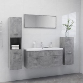 Juego de muebles de baño madera de ingeniería gris hormigón de , Muebles de baño - Ref: Foro24-3070941, Precio: 172,64 €, Des...