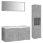 Juego de muebles de baño madera de ingeniería gris hormigón de , Muebles de baño - Ref: Foro24-3071166, Precio: 369,99 €, Des...