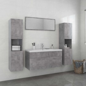 Juego de muebles de baño madera de ingeniería gris hormigón de , Muebles de baño - Ref: Foro24-3071526, Precio: 466,27 €, Des...