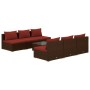 Set muebles de jardín 7 piezas y cojines ratán sintético marrón de , Conjuntos de jardín - Ref: Foro24-3101459, Precio: 716,0...