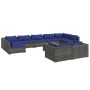 Set de muebles de jardín 10 pzas y cojines ratán sintético gris de , Conjuntos de jardín - Ref: Foro24-3102070, Precio: 830,8...