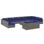 Set de muebles de jardín 13 pzas y cojines ratán sintético gris de , Conjuntos de jardín - Ref: Foro24-3102102, Precio: 985,9...