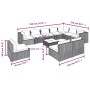 Garden furniture set 11 pieces and gray synthetic rattan cushions by , Garden sets - Ref: Foro24-3102606, Price: 924,23 €, Di...