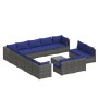 Set de muebles de jardín 14 pzas y cojines ratán sintético gris de , Conjuntos de jardín - Ref: Foro24-3102870, Precio: 1,00 ...