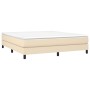 Cama box spring con colchón tela color crema 180x200 cm de , Camas y somieres - Ref: Foro24-3144098, Precio: 503,00 €, Descue...