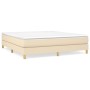 Cama box spring con colchón tela color crema 180x200 cm de , Camas y somieres - Ref: Foro24-3144196, Precio: 485,04 €, Descue...