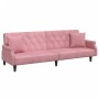 Pink velvet sofa bed with armrests by , Sofas - Ref: Foro24-351947, Price: 250,35 €, Discount: %