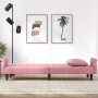 Pink velvet sofa bed with armrests by , Sofas - Ref: Foro24-351947, Price: 250,35 €, Discount: %