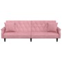 Pink velvet sofa bed with armrests by , Sofas - Ref: Foro24-351947, Price: 250,35 €, Discount: %