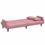 Pink velvet sofa bed with armrests by , Sofas - Ref: Foro24-351947, Price: 250,35 €, Discount: %