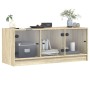 TV cabinet with glass doors Sonoma oak 102x37x42 cm by , TV Furniture - Ref: Foro24-836408, Price: 72,55 €, Discount: %