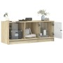 TV cabinet with glass doors Sonoma oak 102x37x42 cm by , TV Furniture - Ref: Foro24-836408, Price: 72,55 €, Discount: %