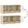 TV cabinet with glass doors Sonoma oak 102x37x42 cm by , TV Furniture - Ref: Foro24-836408, Price: 72,55 €, Discount: %