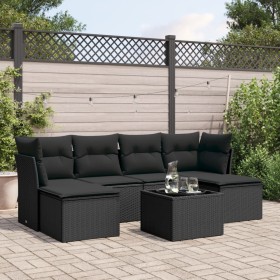 7-piece garden dining set and black synthetic rattan cushions by , Garden sets - Ref: Foro24-3249854, Price: 445,57 €, Discou...