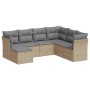 Set aus 7-teiligen Gartensofas und Kissen, synthetisches Rattan, beige von , Gartensets - Ref: Foro24-3249828, Preis: 457,99 ...