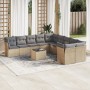 Set von 11-teiligen Gartensofas mit beigen Kissen aus synthetischem Rattan von , Gartensets - Ref: Foro24-3250088, Preis: 710...