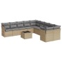 Set von 11-teiligen Gartensofas mit beigen Kissen aus synthetischem Rattan von , Gartensets - Ref: Foro24-3250088, Preis: 710...