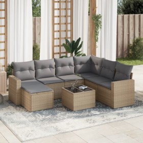 Garden sofa set with beige cushions 8 pcs PE rattan by , Modular outdoor sofas - Ref: Foro24-3251646, Price: 578,43 €, Discou...