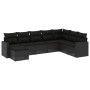 Set aus 8-teiligen Gartensofas und Kissen Kunstrattan schwarz von , Modulare Sofas für den Außenbereich - Ref: Foro24-3251692...