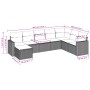 Set aus 8-teiligen Gartensofas und Kissen Kunstrattan schwarz von , Modulare Sofas für den Außenbereich - Ref: Foro24-3251692...