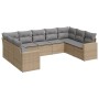 9-teiliges Gartensofa-Set mit beigen synthetischen Rattankissen von , Modulare Sofas für den Außenbereich - Ref: Foro24-32517...