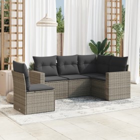 Gartensofa-Set mit Kissen, 5-teilig, graues synthetisches Rattan von , Gartensets - Ref: Foro24-3218960, Preis: 341,45 €, Rab...