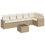 7-piece garden sofa set and beige synthetic rattan cushions by , Garden sets - Ref: Foro24-3218988, Price: 528,65 €, Discount: %