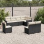 Set aus 8-teiligen Gartensofas und Kissen Kunstrattan schwarz von , Gartensets - Ref: Foro24-3219056, Preis: 508,76 €, Rabatt: %