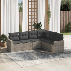 6-teiliges Gartenmöbel-Set und graue synthetische Rattankissen von , Gartensets - Ref: Foro24-3219000, Preis: 423,57 €, Rabat...