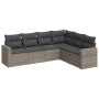 6-piece garden furniture set and gray synthetic rattan cushions by , Garden sets - Ref: Foro24-3219000, Price: 414,69 €, Disc...