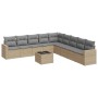 Gartensofa-Set mit beigen Kissen, 10-teilig, synthetisches Rattan von , Gartensets - Ref: Foro24-3219089, Preis: 647,93 €, Ra...