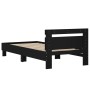 Bed frame with black engineered wood headboard 75x190 cm by , Beds and slatted bases - Ref: Foro24-838569, Price: 75,13 €, Di...